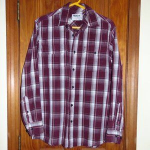Wrangler Jeans Co Men's Plaid Shirt Sz M Button-Down Long-Sleeve